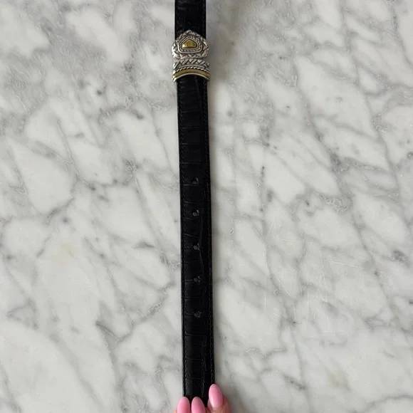 🌼BRIGHTON🌼 Marcus Mixed Metal Reversible Black and Brown Leather Belt, Size M 30 - Picture 9 of 16